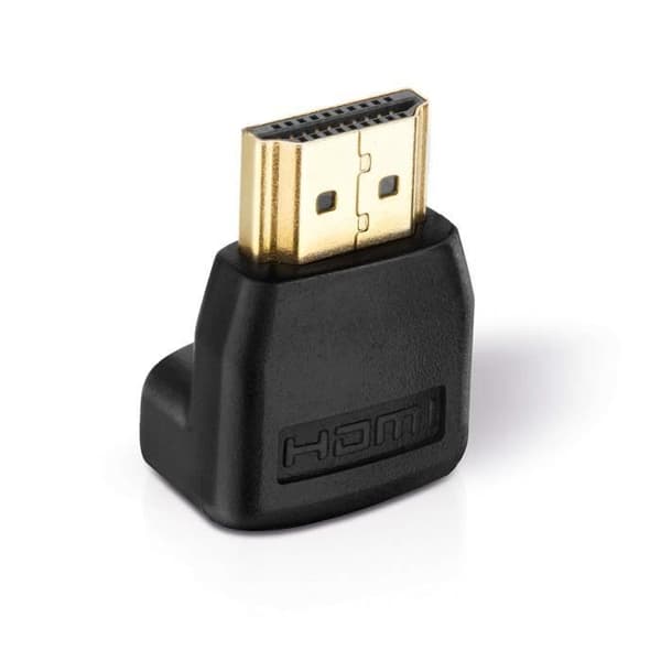 HDSupply HA070 HDMI-adapter - HDMI 90° (HDMI A hane (19-pol) till HDMI A hona (19-pol), vinklad 90 °), Svart - X-HA070
