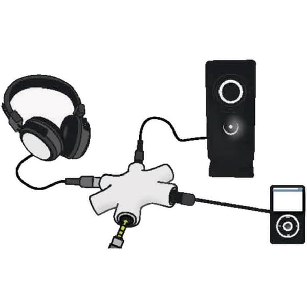 SpeaKa Professional Y-Adapter SP-7870556 [1x Jack hona 3,5 mm - 5x Jack hona 3,5 mm] 0,18 m svart
