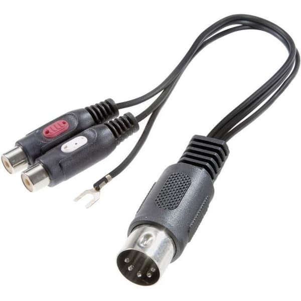 SpeaKa Professional audio Y-adapter SP-7870284 Cinch-RCA / DIN-anslutning [1x 5-stifts handiod (DIN) - 2x Cinch-RCA