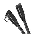 Miniatyrbilde 1 av 4: INF Høyre-vinklet USB-C skjøteledning - PQ117 svart flettet (10 Gbps + 4K + 100 W)