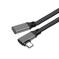Pikkukuva 4 / 4: INF Type-C jatkokaapeli, jossa kyynärpää - PQ116 harmaa (10Gbps+4K+100W)