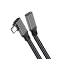 Pikkukuva 2 / 4: INF Type-C jatkokaapeli, jossa kyynärpää - PQ116 harmaa (10Gbps+4K+100W)