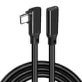 Miniatyrbillede 5 af 8: Højre Vinkel USB-C Forlængerkabel - PQ116 Sort(10Gbps+4K+100W)