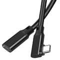 Miniatyrbillede 2 af 8: Højre Vinkel USB-C Forlængerkabel - PQ116 Sort(10Gbps+4K+100W)