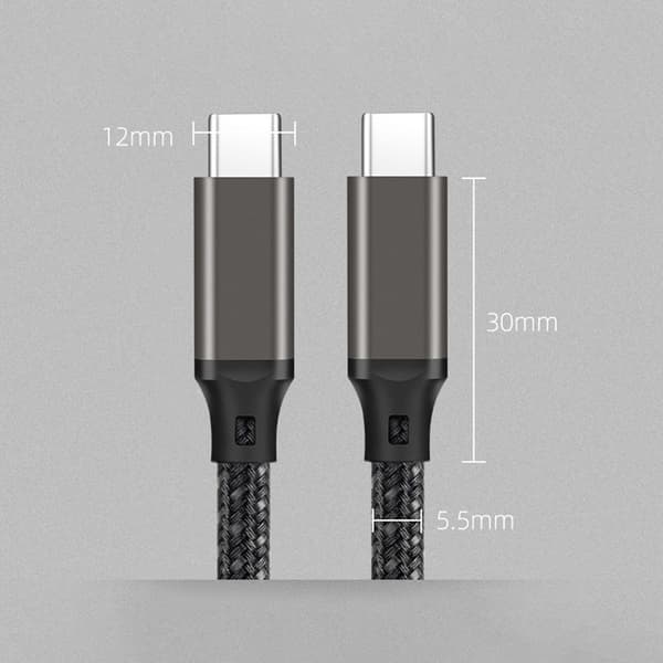 INF 3M USB-C til USB-C hurtigopladningskabel - Sort