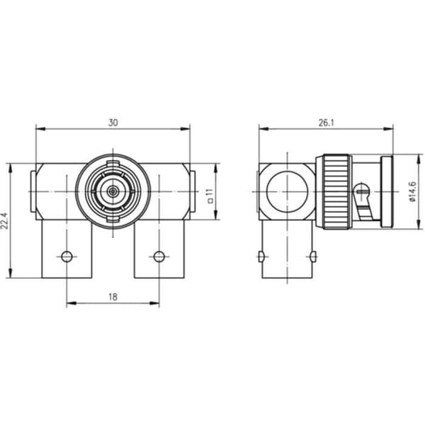 BNC-adapter Telegärtner J01004A0011 BNC hona - BNC hane, BNC hona 1 st.