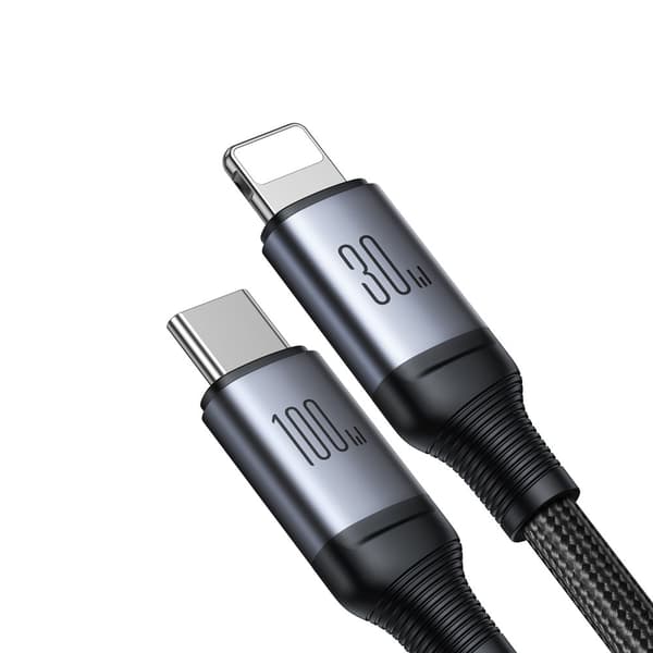 2in1 Speedy Series USB-C - USB-C / iPhone Lightning-kabel 100W 1,5m svart