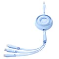 Miniatyrbillede 1 af 2: 3-i-1 farverig serie USB-A til USB-C / iPhone Lightning / microUSB udtrækkeligt kabel 1m blåt