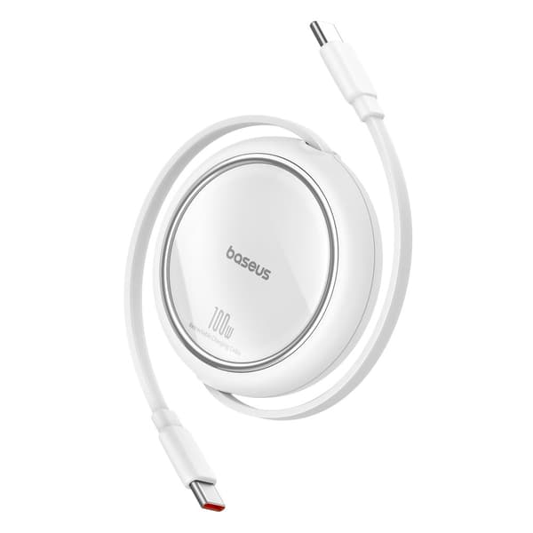 Kabel tilbagetrækkeligt optrækkeligt kabel USB-C 100W Free2Draw Mini 1m hvid