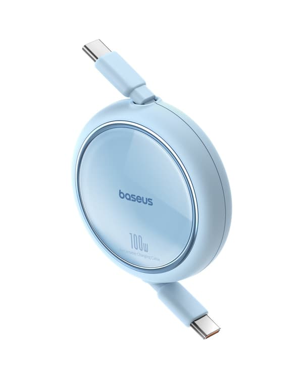 Kabel tilbagetrækkeligt optrækkeligt kabel USB-C 100W Free2Draw Mini 1m blå