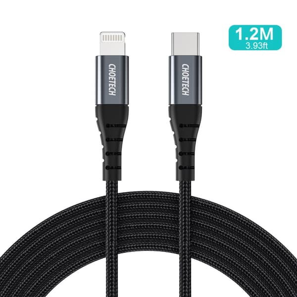 Kabel til iPhone USB-C - Lightning 480Mb/s 3A 1,2m - sort