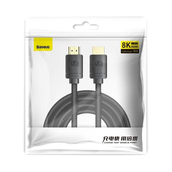 HDMI 2.1 8K 60 Hz eARC QMS Dynamic HDR VRR ALLM kabel 3m sort