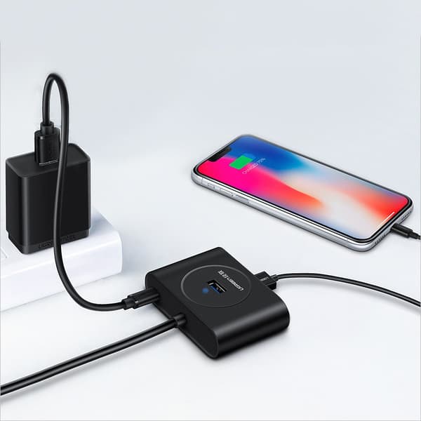 USB port HUB splitter för 4x USB 3.2 kabel 0,5 m svart