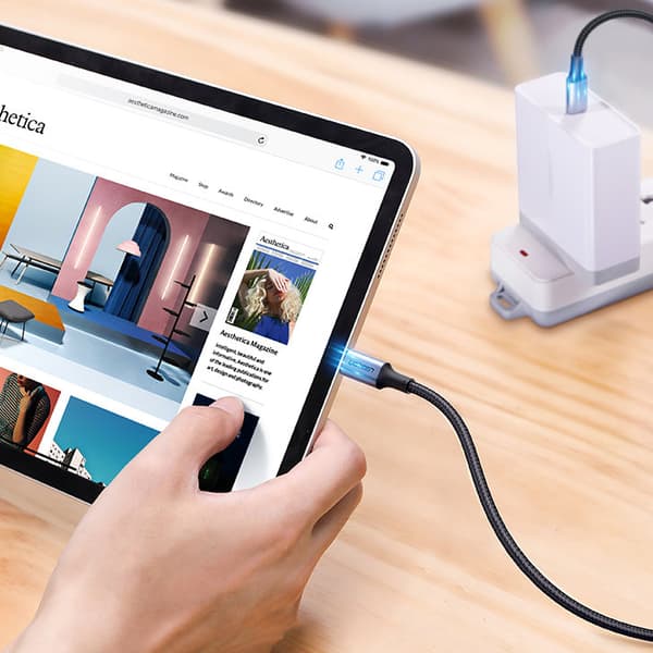 USB-C Strømforsyningskabel 100W Quick Charge FCP 5A 3m grå