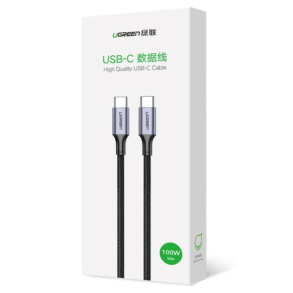 USB-C Strømforsyningskabel 100W Quick Charge FCP 5A 3m grå