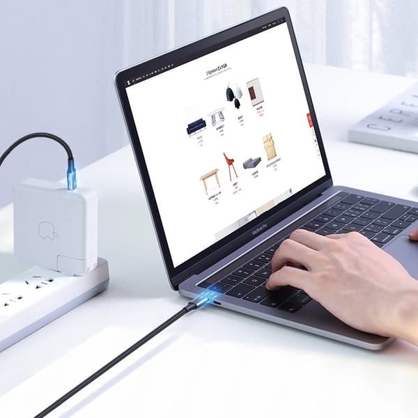 USB-C Strømforsyningskabel 100W Quick Charge FCP 5A 3m grå