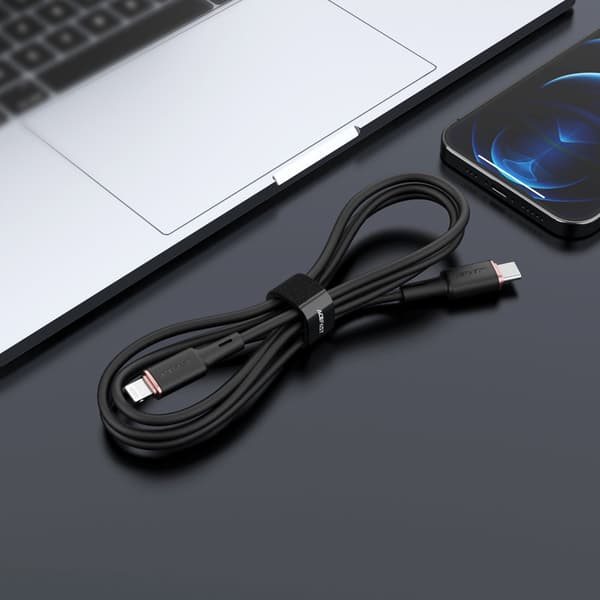 Kabel til iPhone MFI USB-C - Lightning 30W 3A 1,2m sort