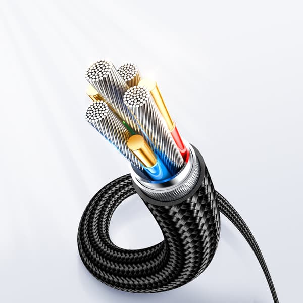 USB-C kabel til hurtig opladning og dataoverførsel 100W 1,2 m sort