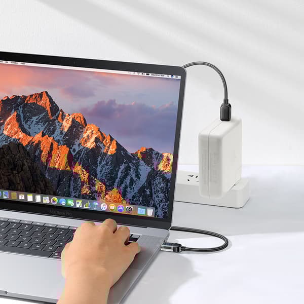 USB-C kabel til hurtig opladning og dataoverførsel 100W 1,2 m sort