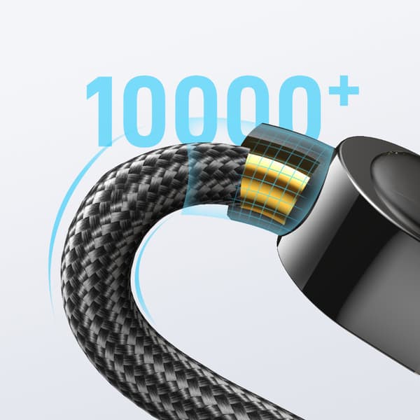 USB-C kabel til hurtig opladning og dataoverførsel 100W 1,2 m sort
