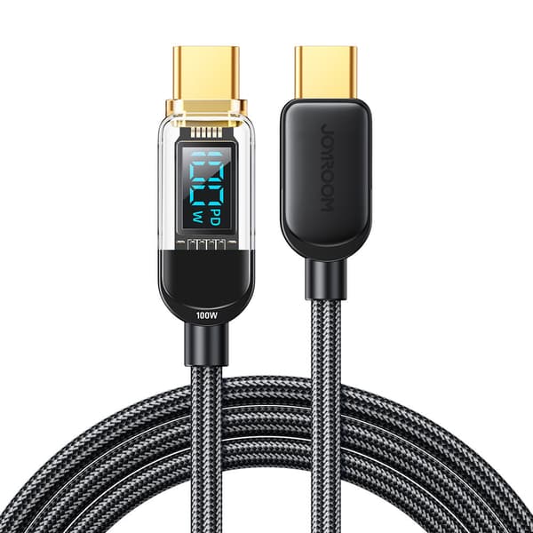 USB-C kabel til hurtig opladning og dataoverførsel 100W 1,2 m sort