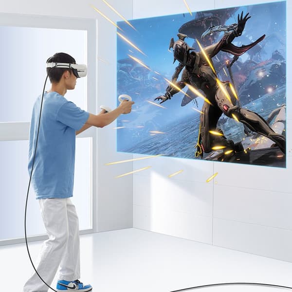 Kulma USB-C-kaapeli, joka tukee Oculus Quest 2 VR -laseja 60 W 5m musta