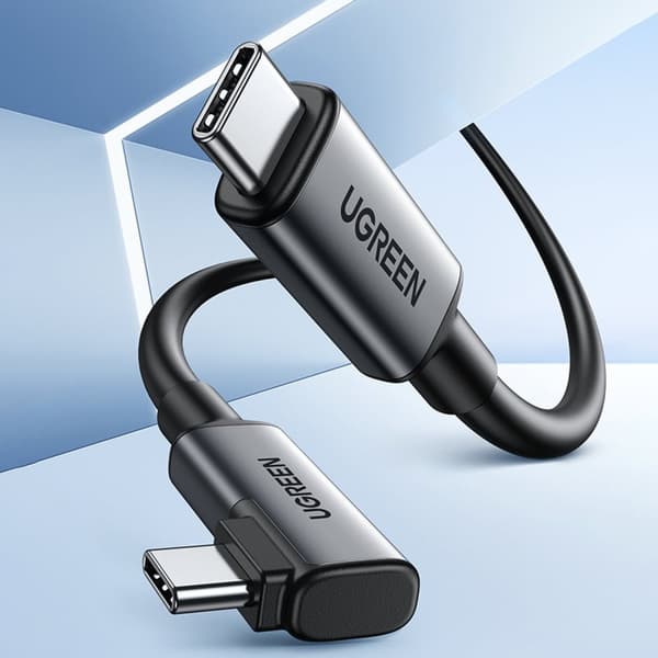 Kulma USB-C-kaapeli, joka tukee Oculus Quest 2 VR -laseja 60 W 5m musta