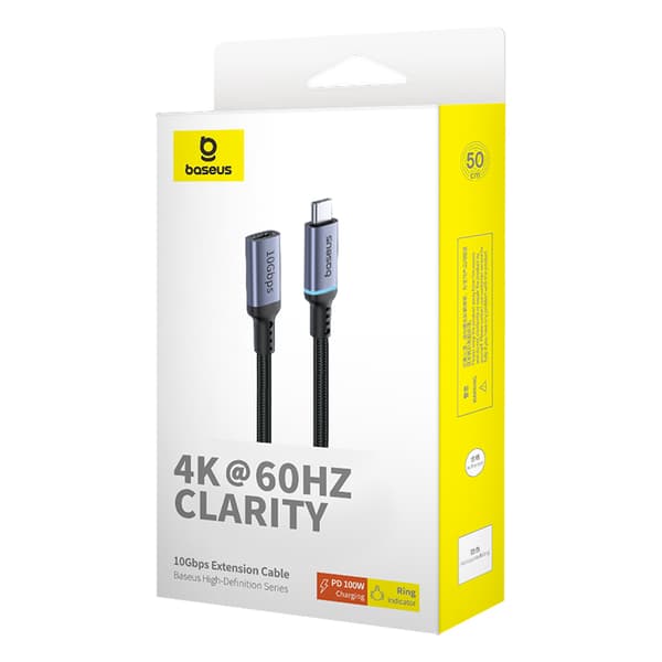 USB-C 10Gbps kabelförlängningskabel 0,5m svart
