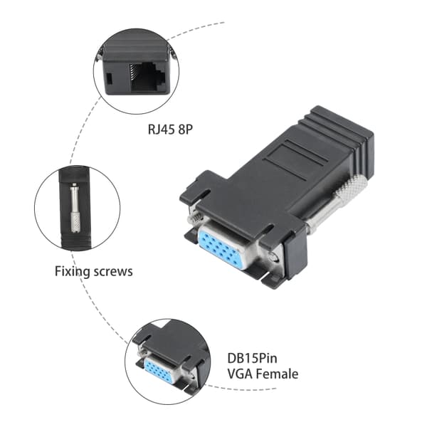 VGA-adapter Vga til nettverkskontakt RJ45