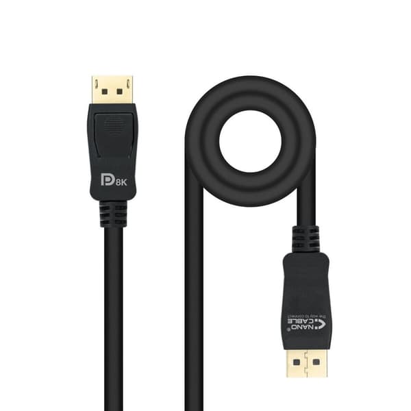 DisplayPort-kabel NANOCABLE 10.15.2502 Sort HDR 8K Ultra HD