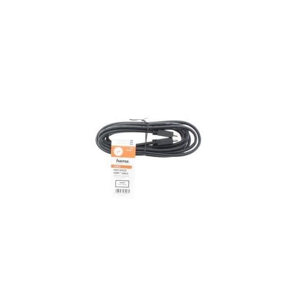 Höghastighets HDMI™-kabel - HAMA - 3m - Hankontakt - Hankontakt - Svart