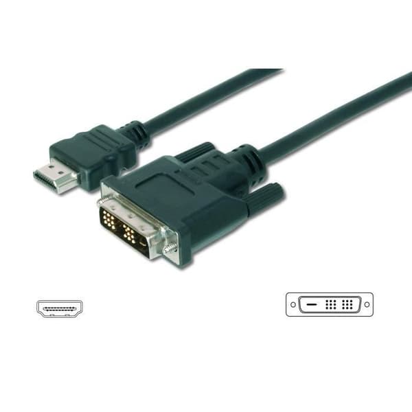 HDMI A-DVI(18+1) M/M-adapterkabel. 2,0 m.