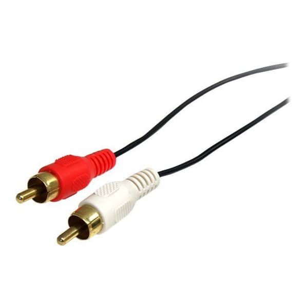 STARTECH stereoljudkabel - 3,5 mm hane till 2 x RCA hane - 92 cm - Svart