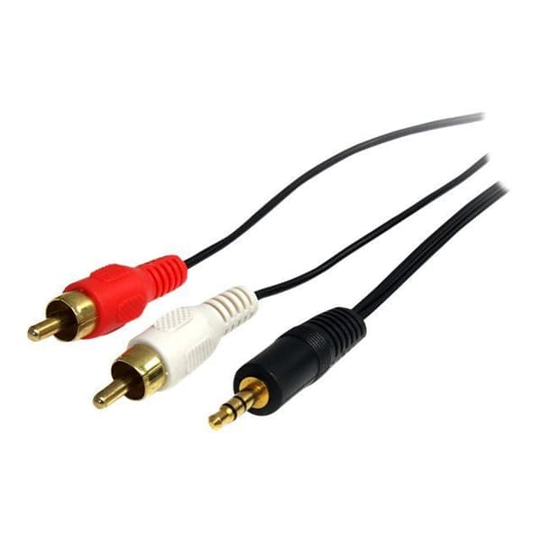 STARTECH stereoljudkabel - 3,5 mm hane till 2 x RCA hane - 92 cm - Svart