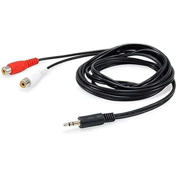 Stereoljudkabel 2 x RCA 3,5 mm/3,5 mm hane till 2 RCA hona Svart 250 m - UTRUSTNING