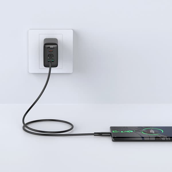 USB-C telefonkabel 60W 20V 3A 1,2m vit