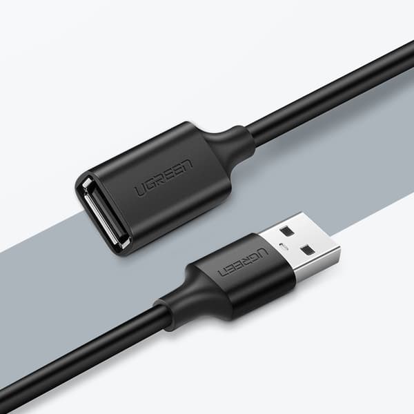 Förlängningskabeladapter för USB 2.0-kabel, 5 m, svart