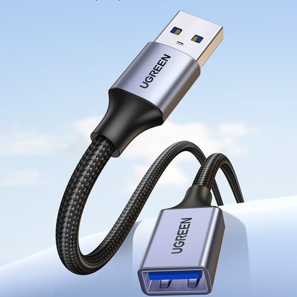 Holdbart USB 3.0 5Gb/s forlængerkabel, 2m, grå