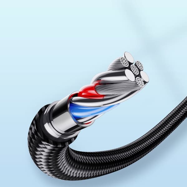 USB - USB-C kabel til hurtig opladning A10 Series 3A 1,2m sort