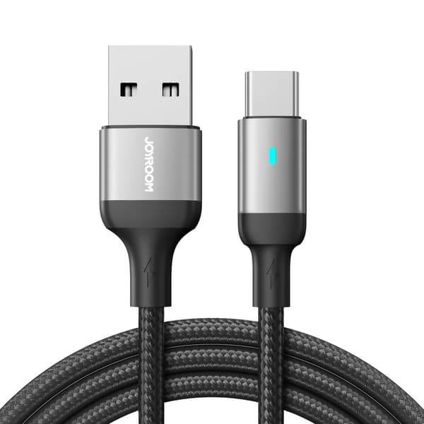 USB - USB-C kabel til hurtig opladning A10 Series 3A 1,2m sort