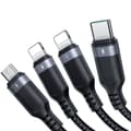 Pikkukuva 3 / 6: 4in1-kaapeli USB-A - USB-C 2x iPhone Lightning microUSB 1,2m musta