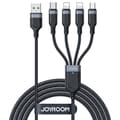 Pikkukuva 1 / 6: 4in1-kaapeli USB-A - USB-C 2x iPhone Lightning microUSB 1,2m musta