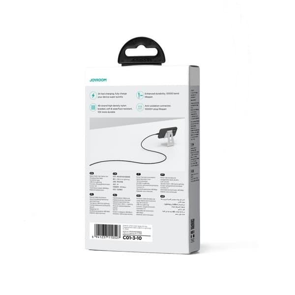 iPhone Multi-Color Series USB-A kaapeli - Lightning 3A 1m musta
