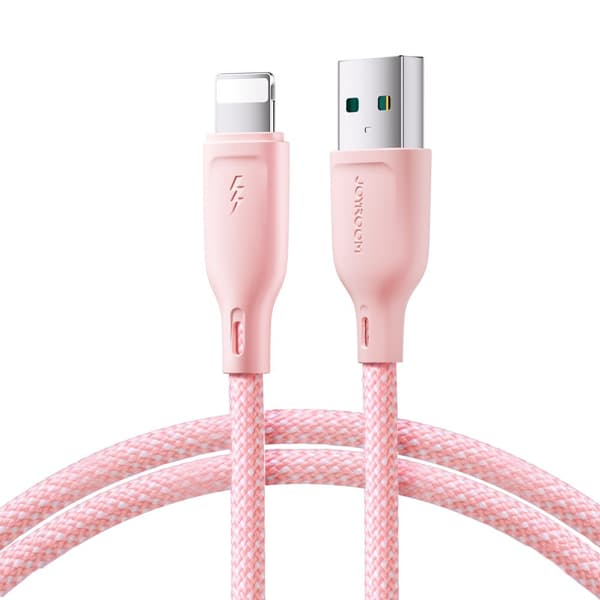 Kabel för iPhone Multi-Color Series USB-A - Lightning 3A 1m rosa