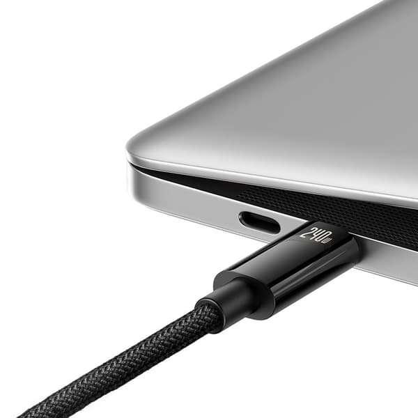 USB-C kabel 480Mb/s 240W Tungsten Guld 1m sort