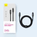 Miniatyrbillede 5 af 6: USB-C kabel 480Mb/s 240W Tungsten Guld 1m sort