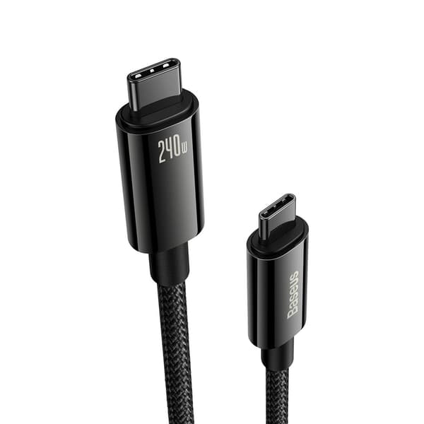 USB-C kabel 480Mb/s 240W Tungsten Guld 1m sort