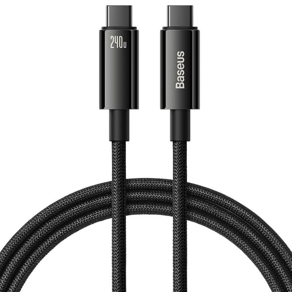 USB-C kabel 480Mb/s 240W Tungsten Guld 1m sort