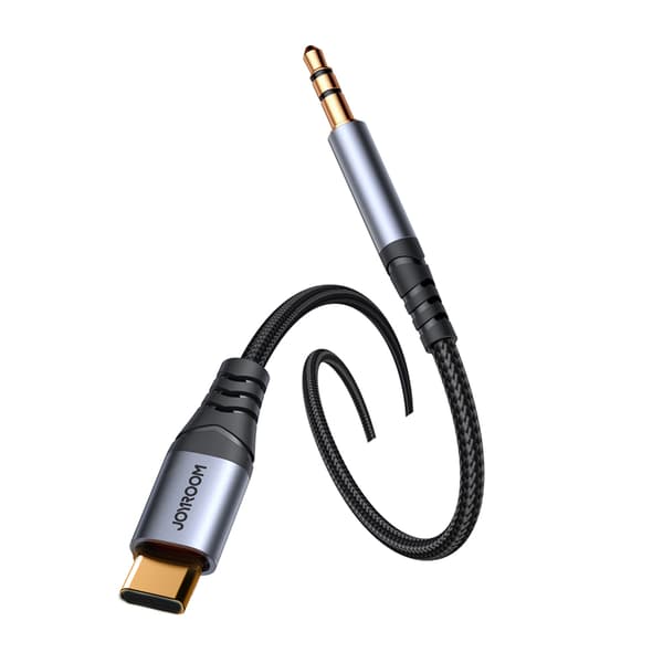 Stereolydkabel til telefon AUX 3,5 mm ministik - USB-C 1,2 m sort