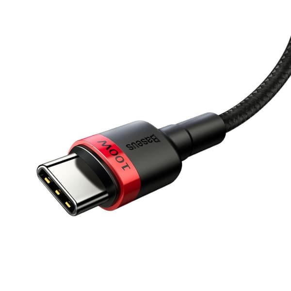 Vahva nailonkaapeli USB-C PD kaapeli 100W 20V 5A 2m musta